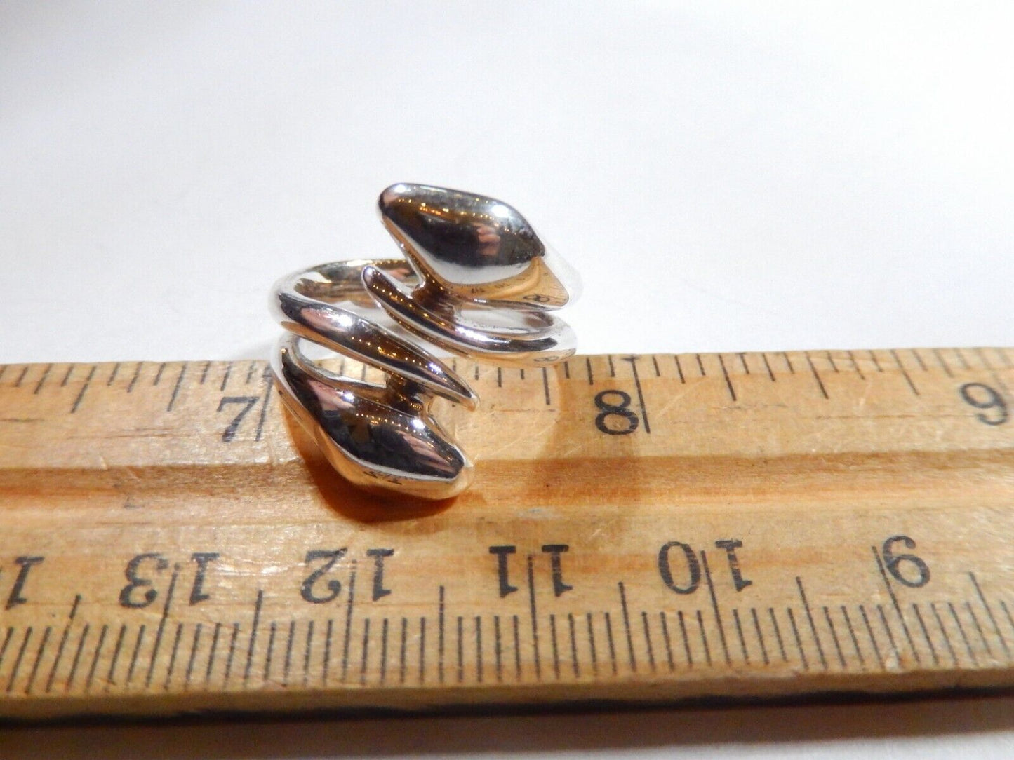 *VINTAGE*  Joseph Esposito Thick  Sterling Silver Two Snake Wrap Ring Size 7