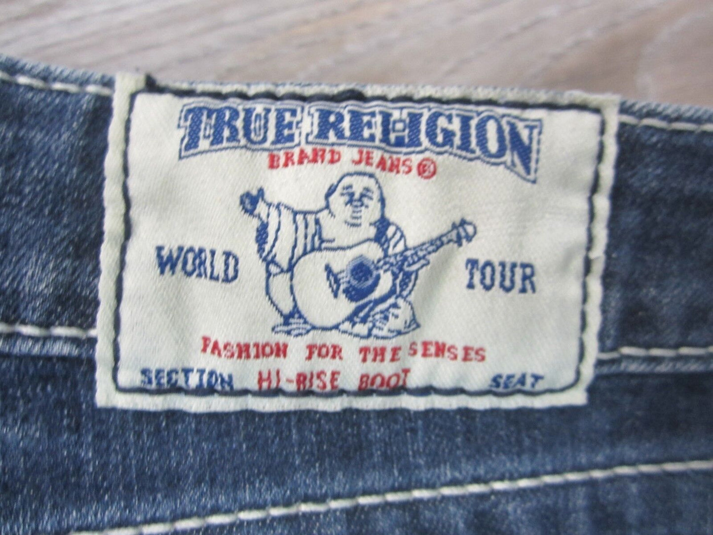 AUTHENTIC True Religion Womens Jeans Hi-Rise Boot Cut Flap Pocket Denim 27 X 28