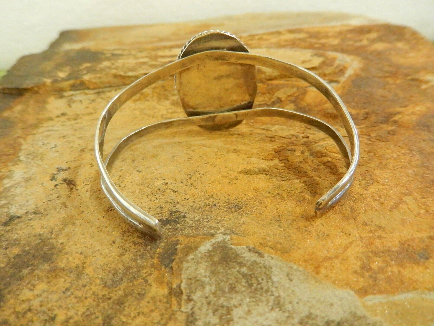 Vintage Large Mexico Sterling Silver .925 & Turquoise Bracelet Cuff 26.74gms