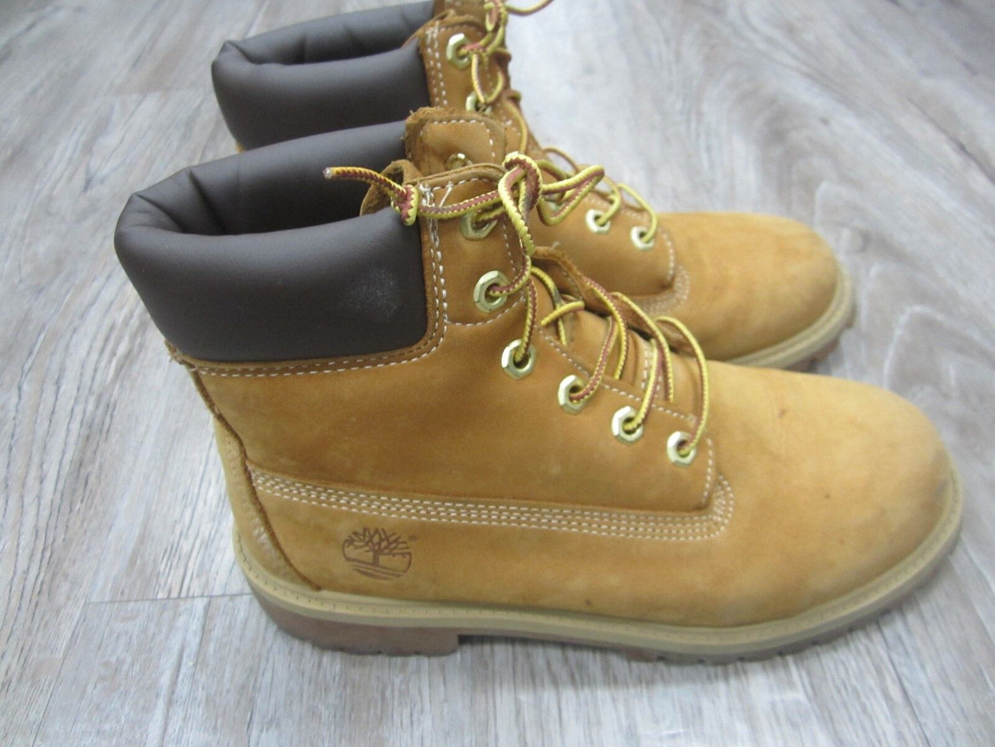 Timberland Men's Youths Boot 6 Inch Premium 12909 Wheat Nubuck Size 5.5M
