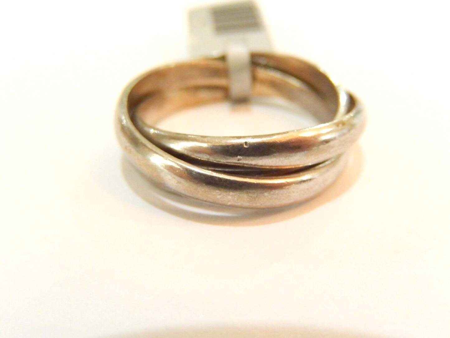 *VINTAGE*  Sterling Silver Three Connected Rings Size 9 1/2
