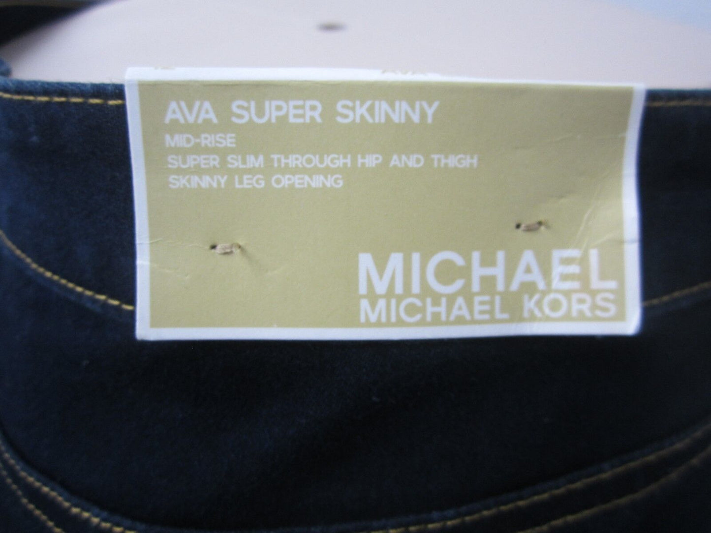 NWT Michael Kors Jeans Ava Super Skinny Dark Blue Size 12 Twighlht Wash Cotton