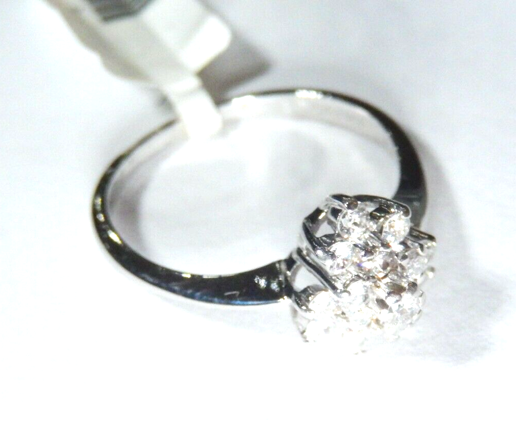 14k White Gold .50ct VS Round Natural Diamond Ring Sz 9.75