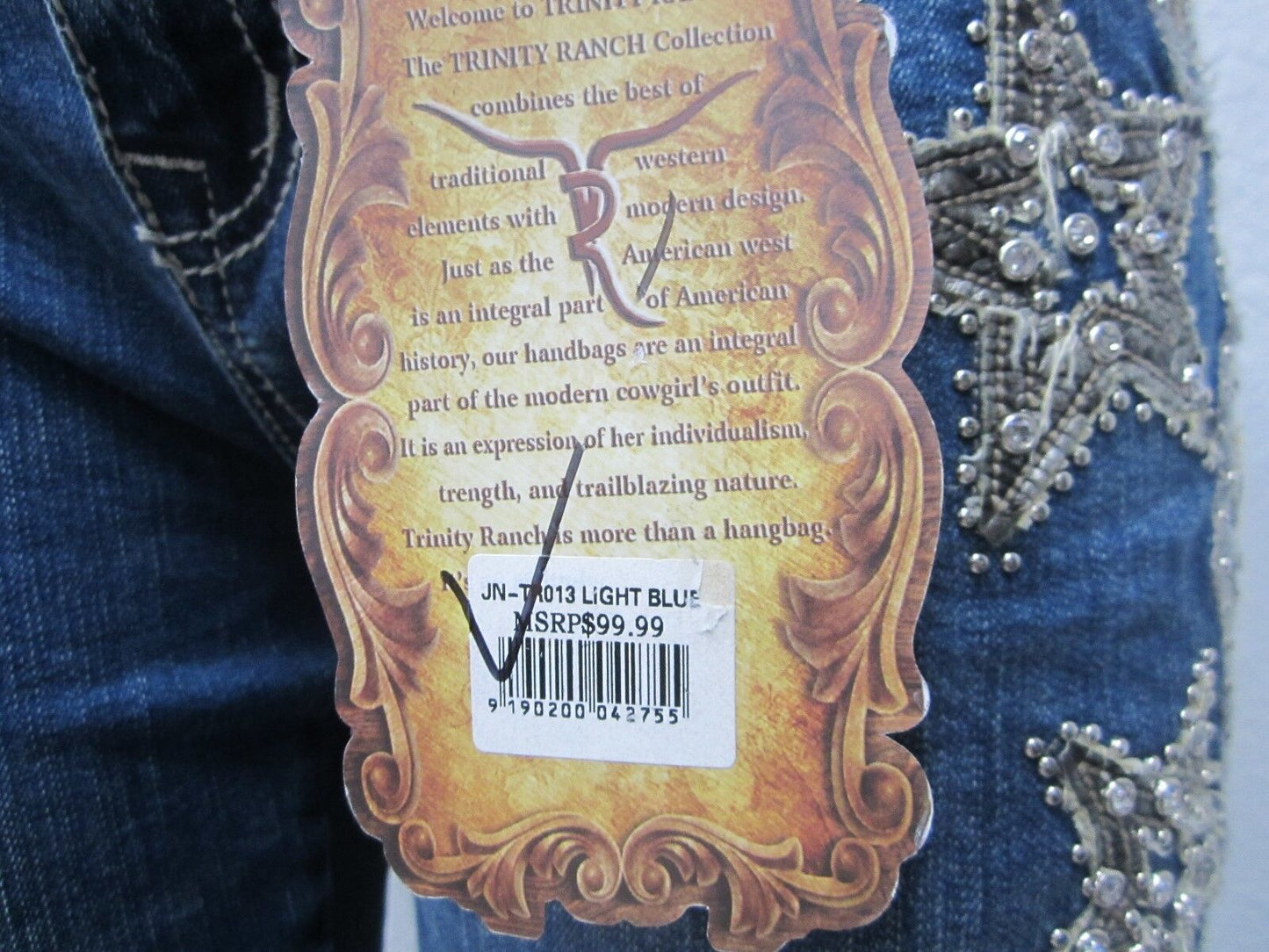 NWT Montana West Trinity Ranch Boot Cut Jeans BLING Western Jeans 35(17) X 34