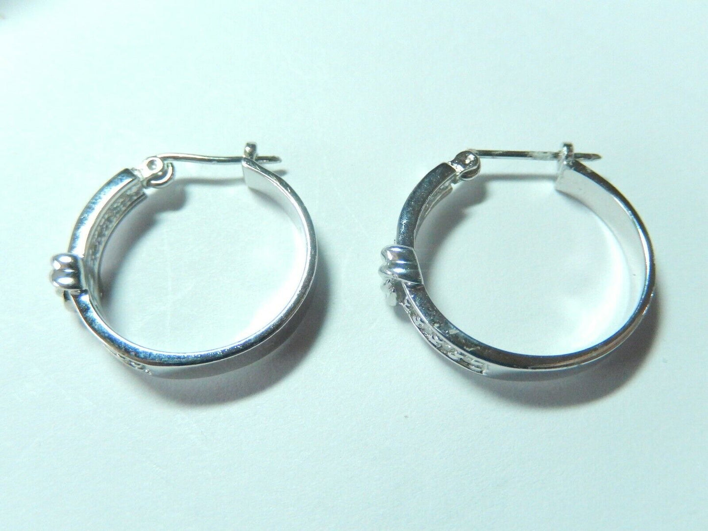 *NEW* 14K White Gold 1/5 Ct 21mm Round Hoop Natural Diamond Earrings 21mm x 4mm
