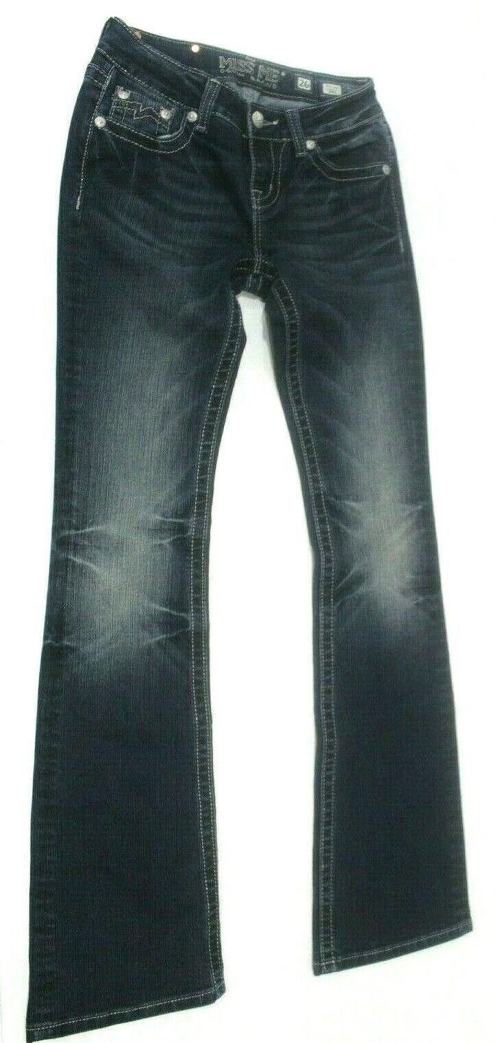 *MINT*  Miss Me Jeans Size 26X34 (Long) Mid-rise Boot Cut Style MD1001B21