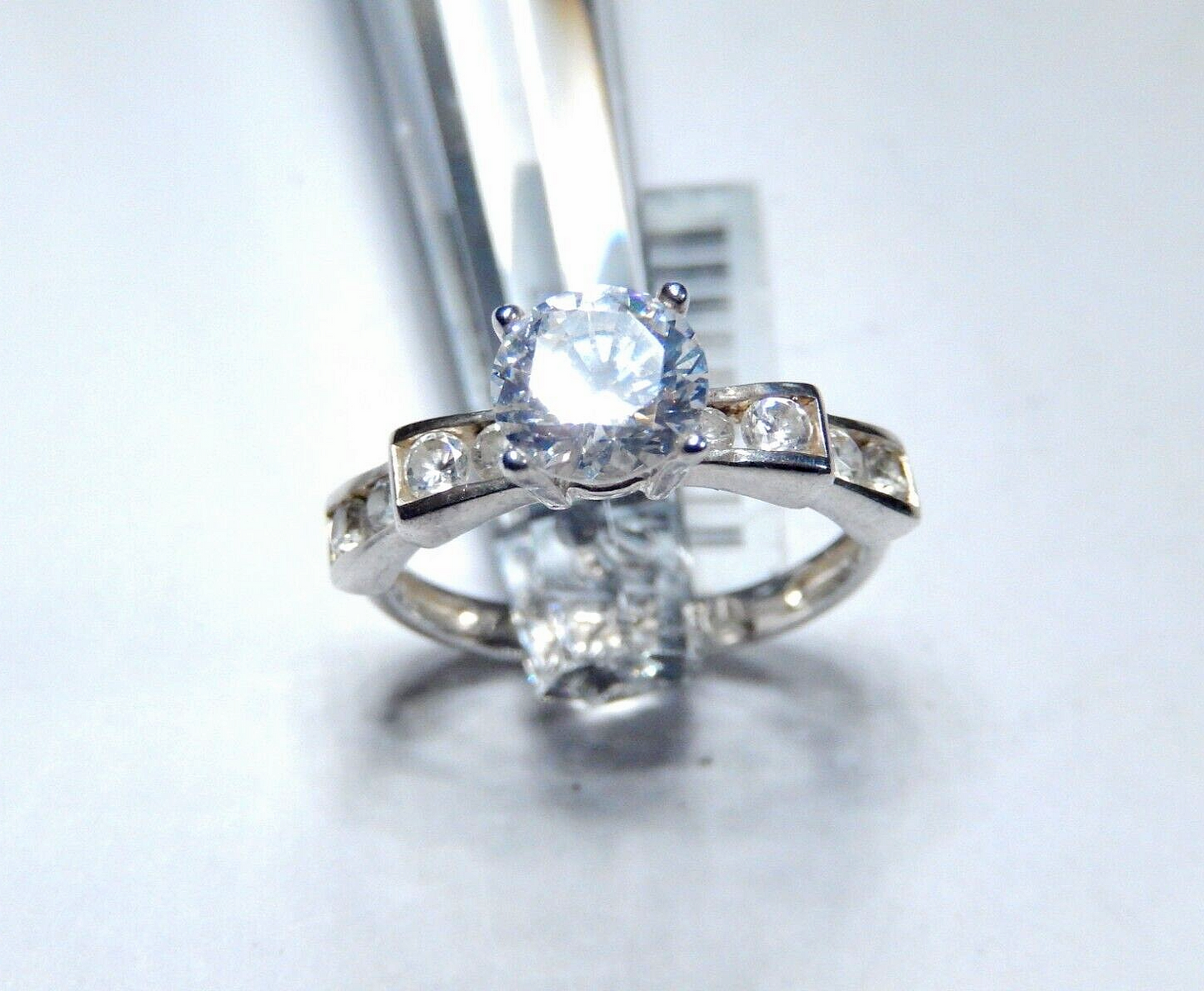 *VINTAGE*   1.50 CT Sterling Silver Womens Wedding Cubic Zirconia Ring Size 7