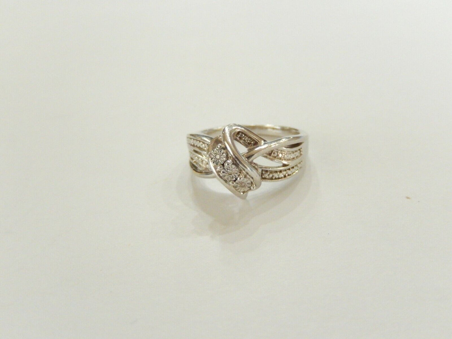 925 Sterling Silver Luxury Diamond Engagement Wedding Ring SZ 7