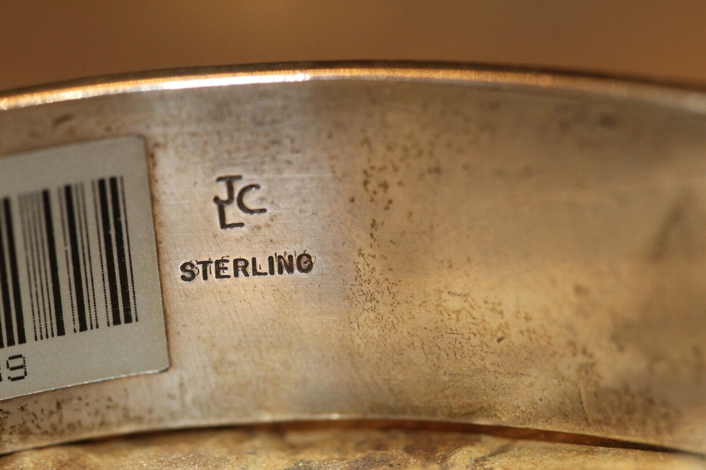 *VINTAGE*  Sterling Silver 925 Navajo Native American Cuff Bracelet Signed JLC