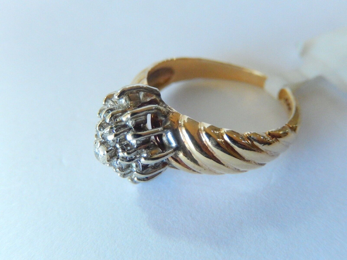 *VINTAGE*  14K Yellow Gold 1/3 ct. tw. Natural Diamond Cluster Ring Size 5.75