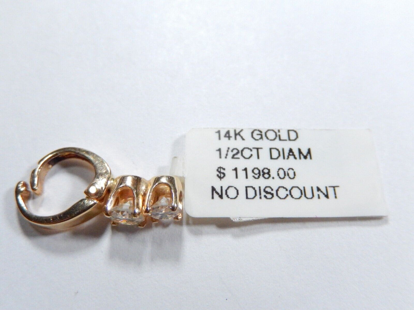 *VINTAGE* 14K Yellow Gold .50CT Natural Diamond Pearl Enhancer Pendant Bail Drop
