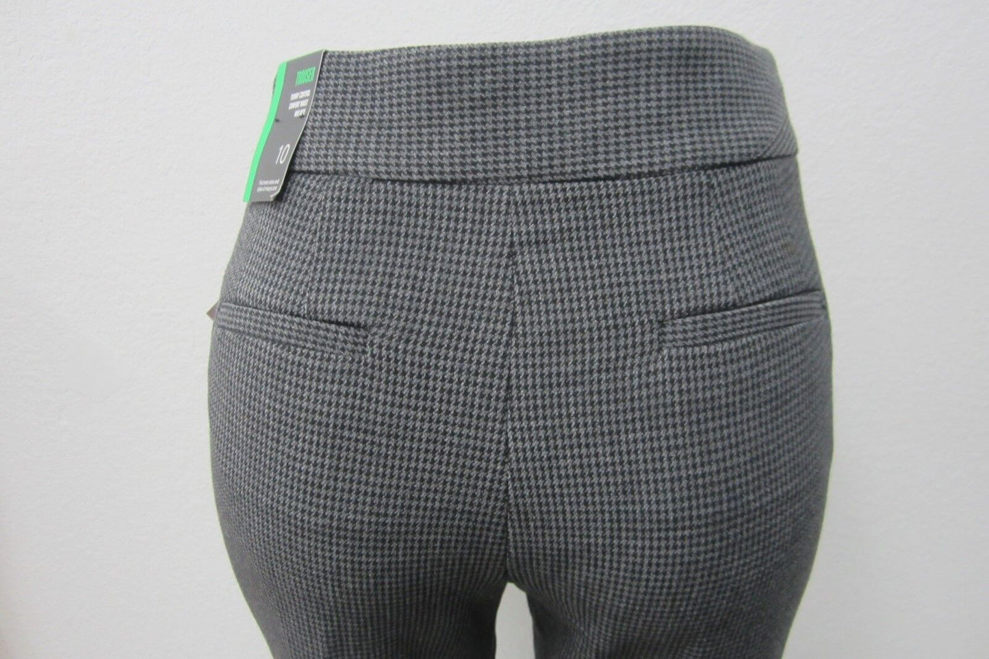 NWT Style & Co Womens Black Houndstooth Dress Pants Size 10  x  31"L