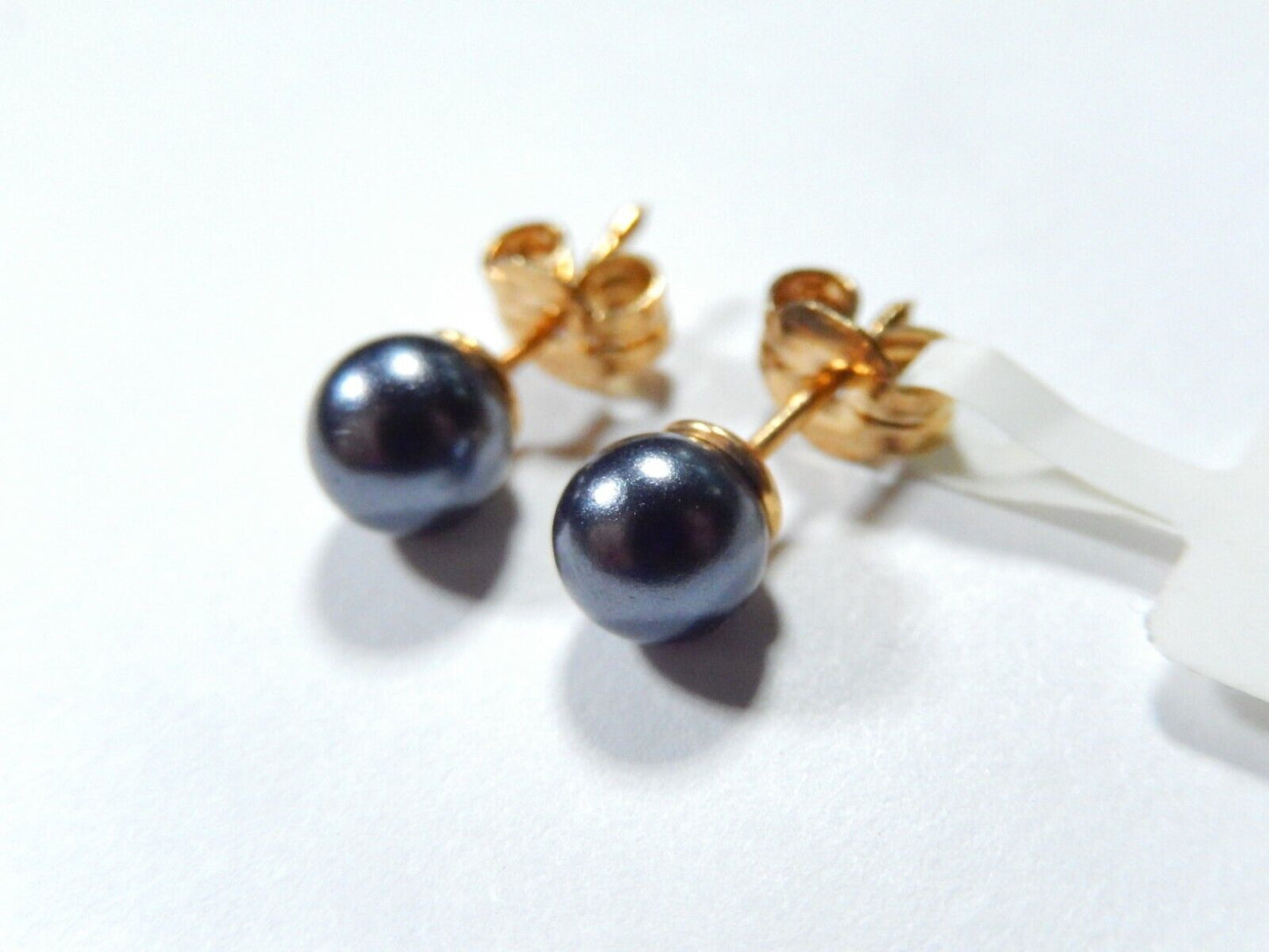 14k Yellow Gold 6mm Tahitian Pearl Stud Earrings