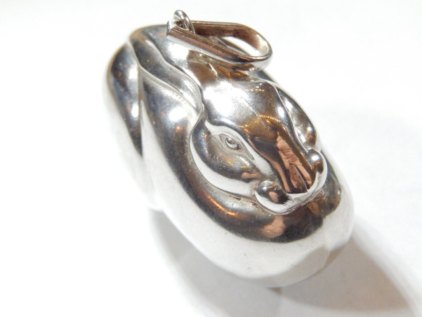 ~VINTAGE~  Sterling Silver R. M. TRUSH CAZENOVIA XMAS ORNAMENT BUNNY PENDANT