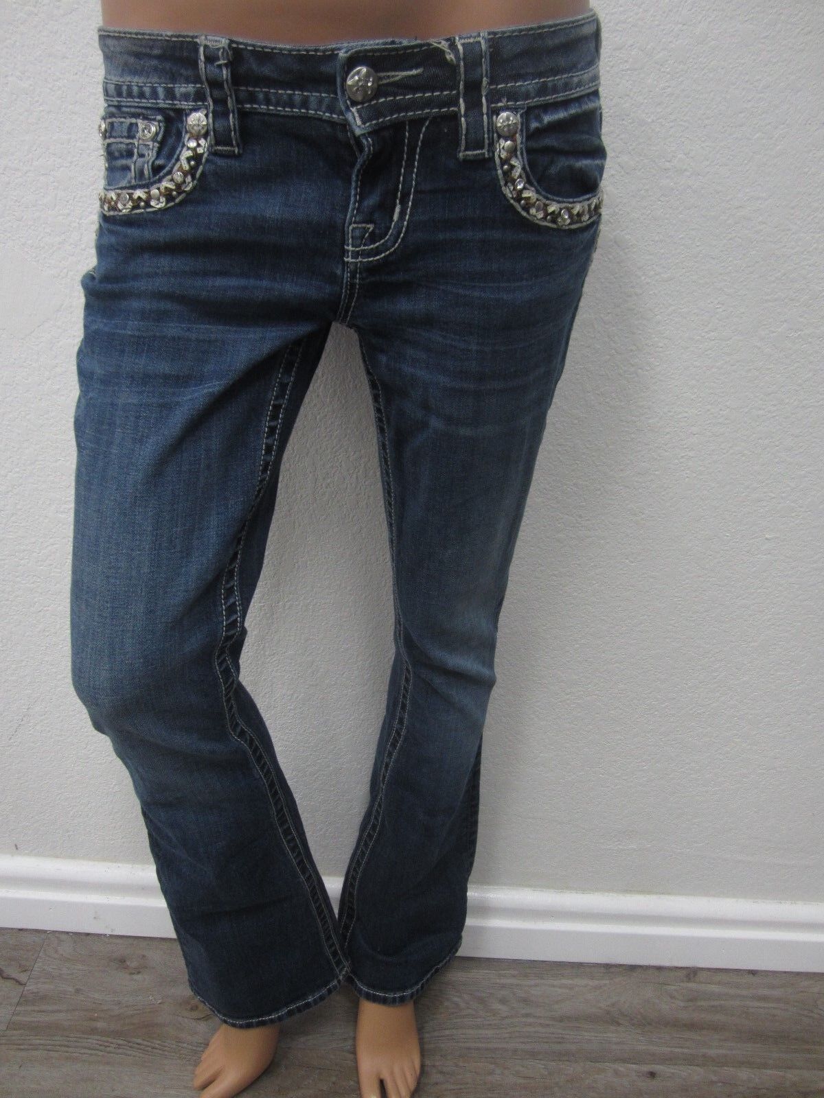 NICE Miss Me Jeans JP7306BV Signature Boot Jeans Med Blu Size 26 x 32