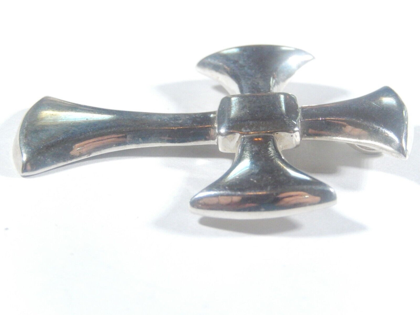 *VINTAGE*  LARGE  925 Sterling Silver Smooth Religious Cross Pendant
