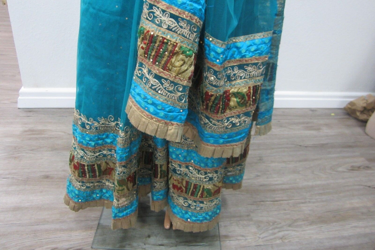 Beautiful Party Evening Skirt Sequin Saree Women Fashion Clothing Wrap Sari
