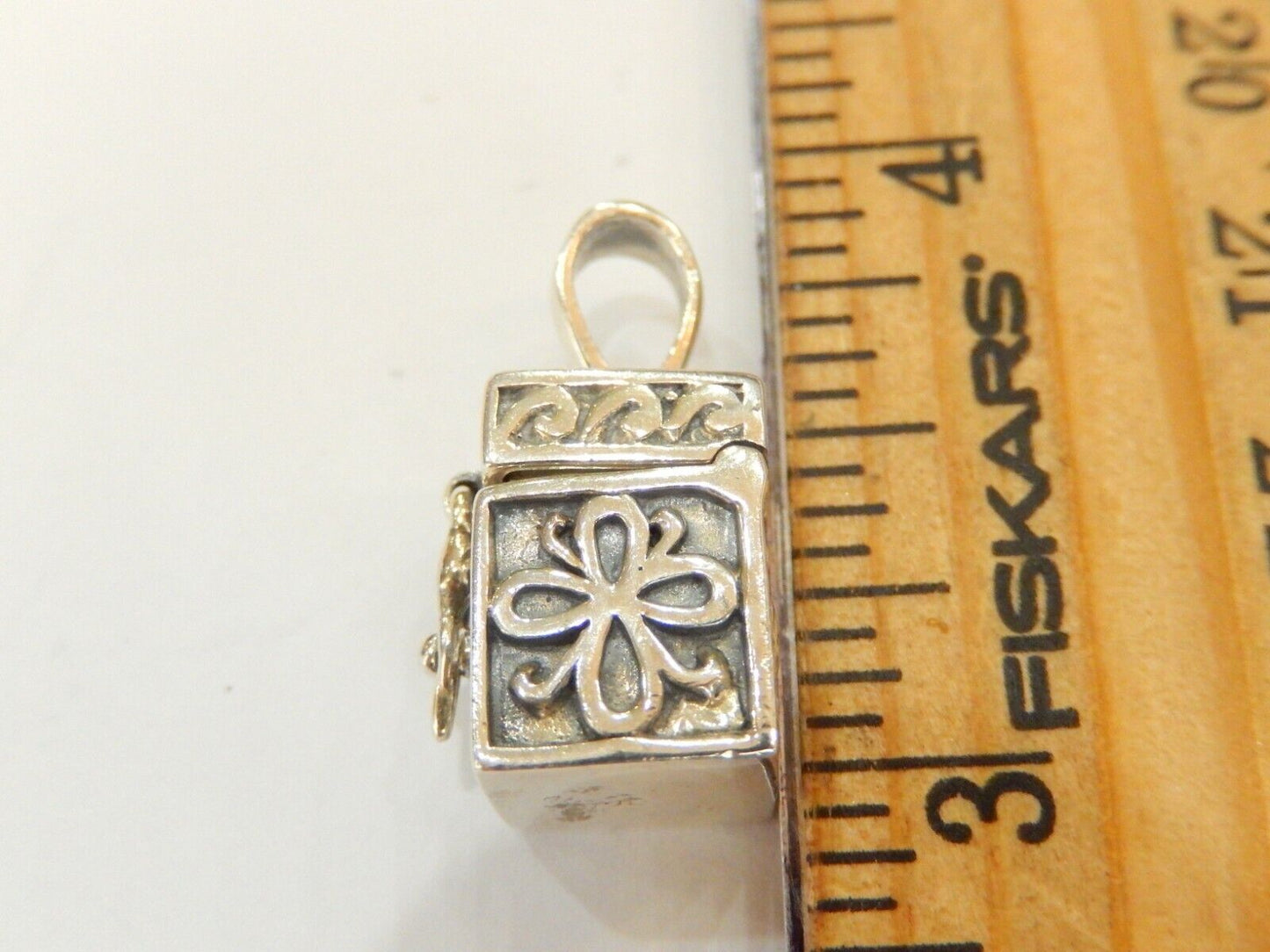 Vintage Sterling Silver Wish Prayer Box Pendant