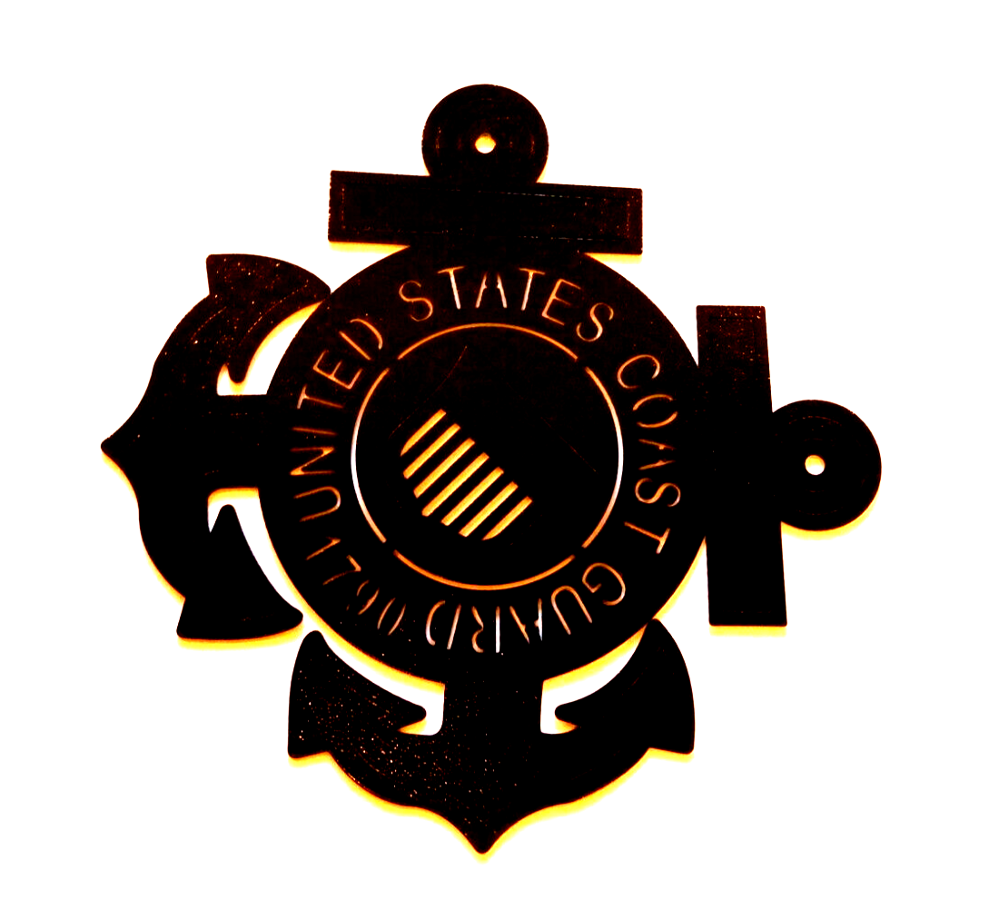 ~NEW~ 14ga. - "UNITED STATES COAST GUARD 1790" Powder Coated Metal Wall Art -12"