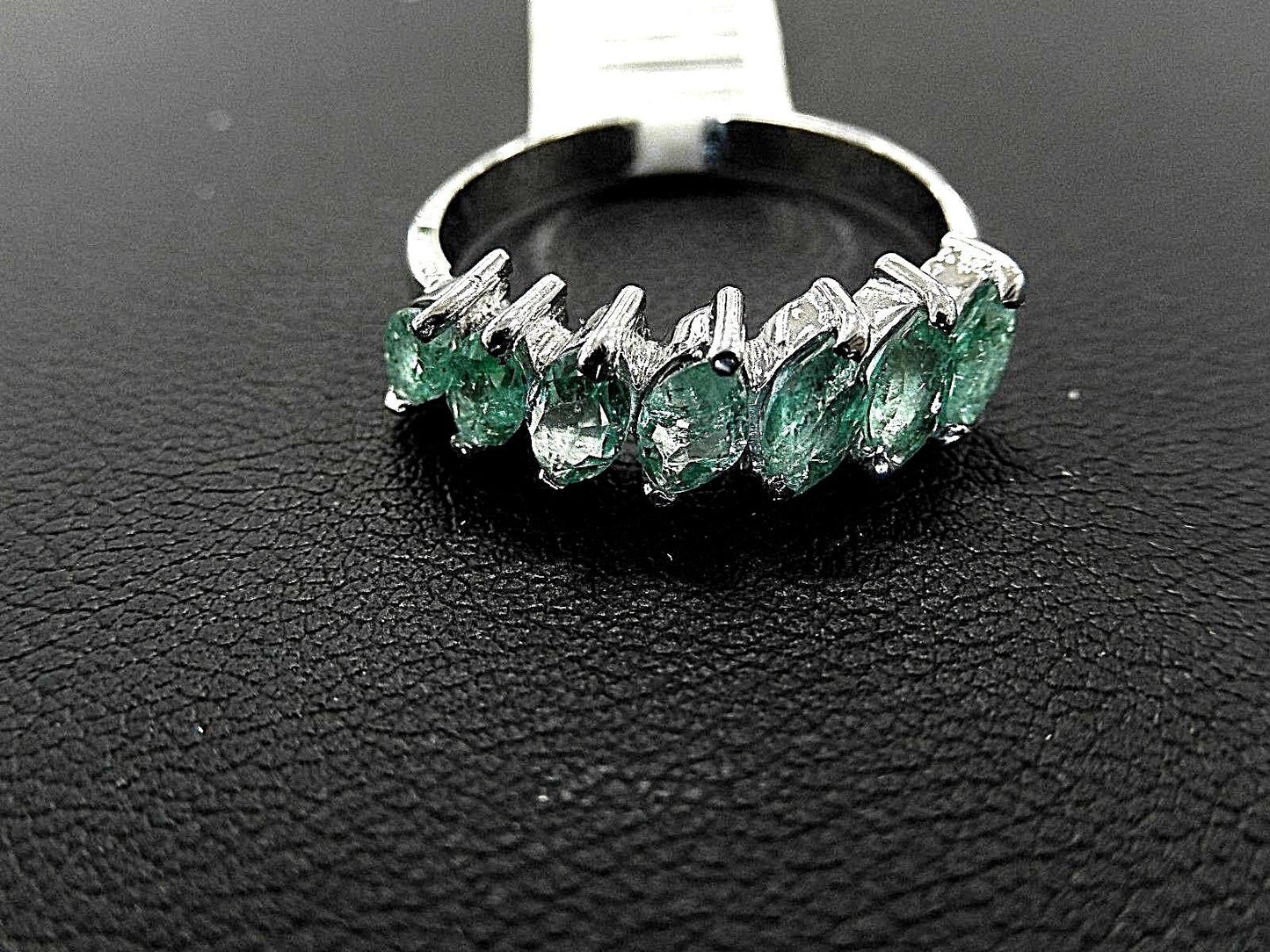 *NEW*  Natural Marquise Emerald Ring 1.00 Carats TCW 10k White Gold Size 7.5