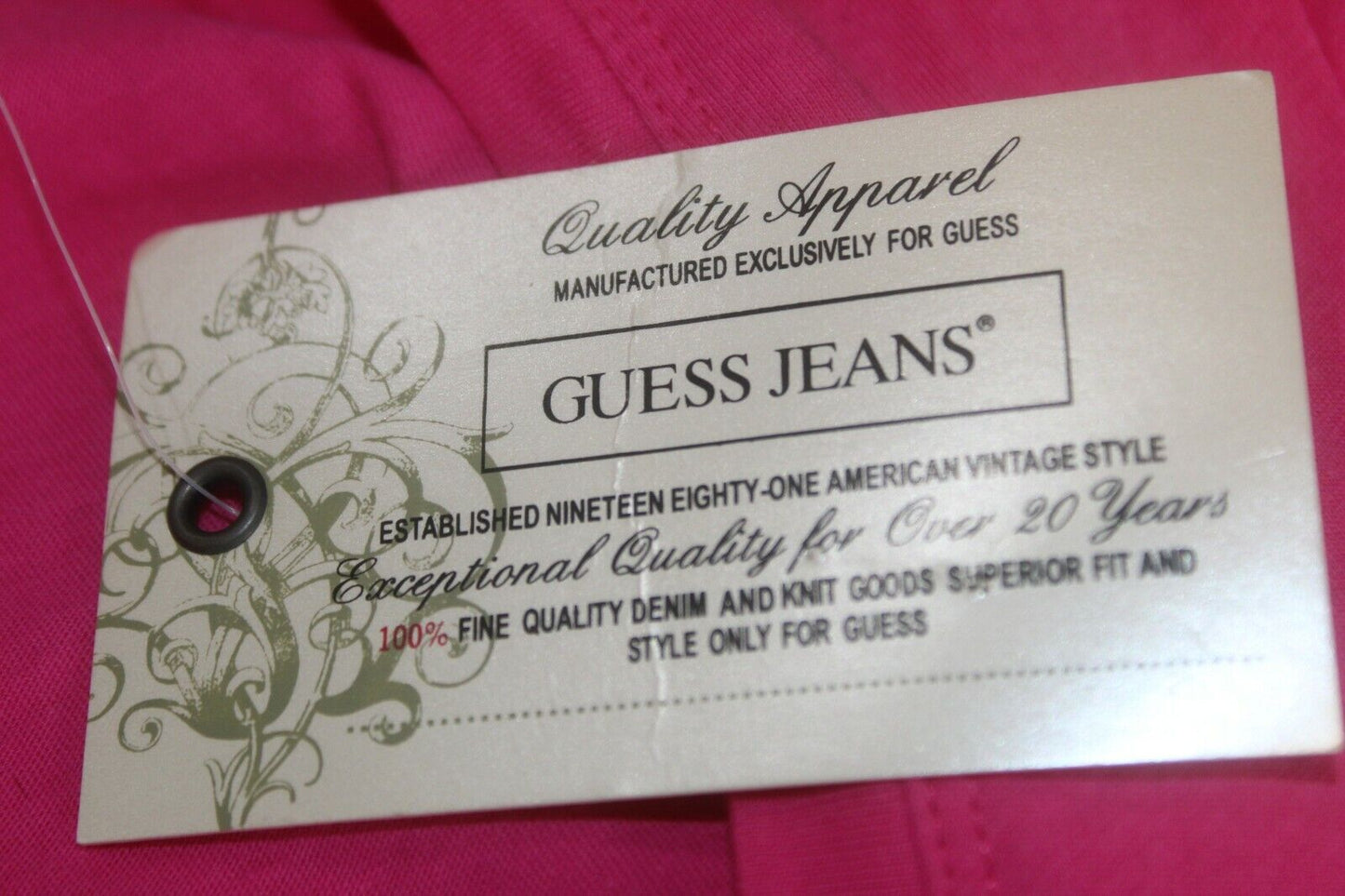 *NWT* GUESS Jeans Glitter Sequin Logo GUESS Pink T-shirt Tee Top SEXY Blouse XS