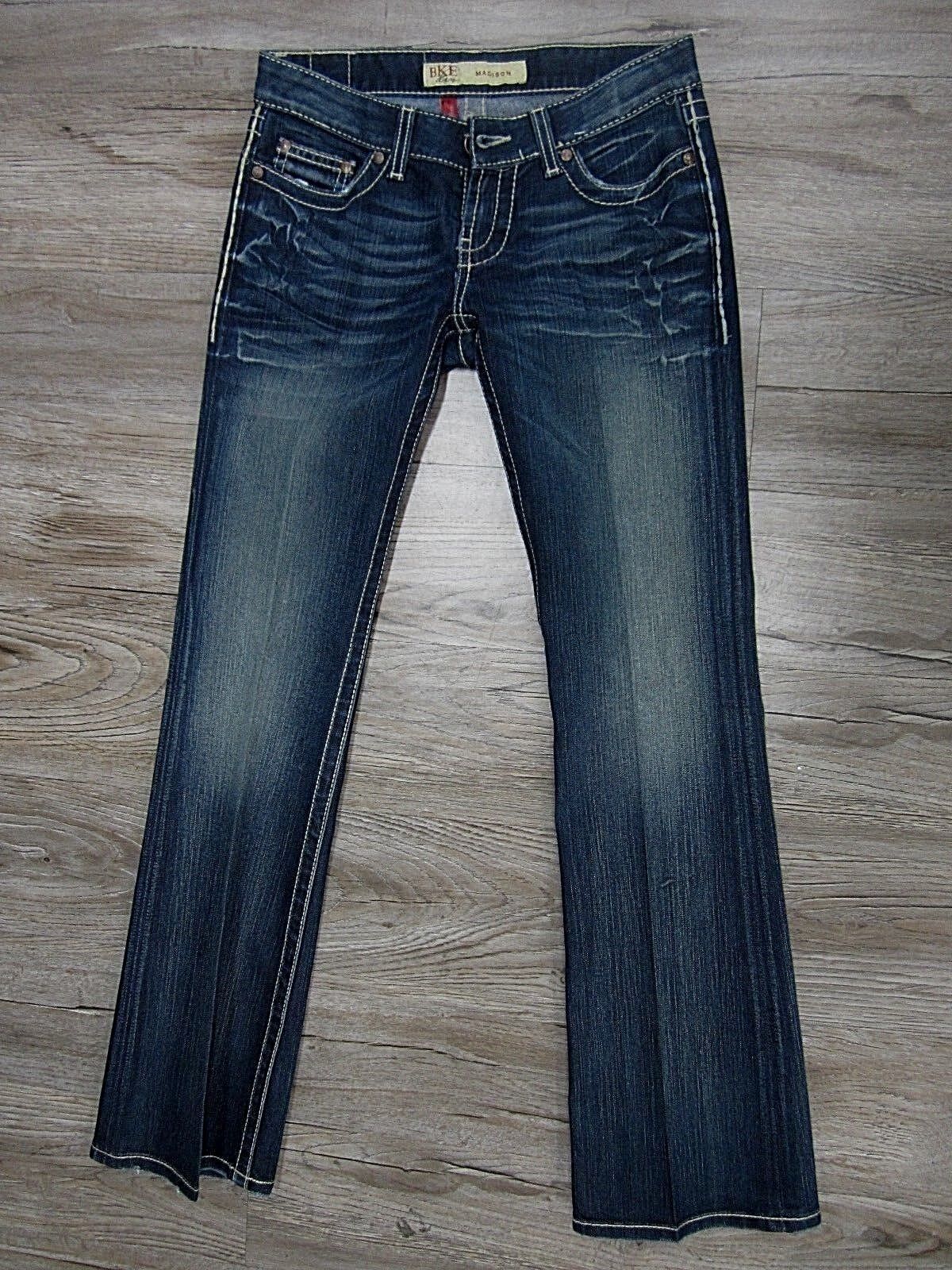 BKE Madison Womens Stretch Denim Embellished Bling Jeans Size 26 x 31.5