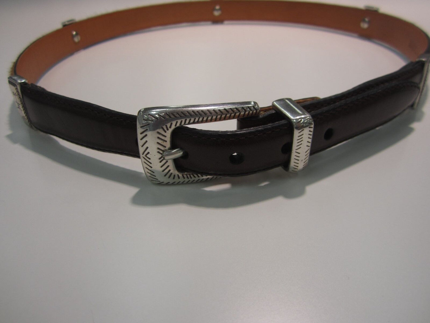 NICE Brighton Q4800 Women's Western Belt Pony Hair Leather Multi Colored Silver