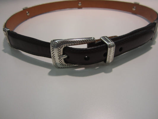 NICE Brighton Q4800 Women's Western Belt Pony Hair Leather Multi Colored Silver