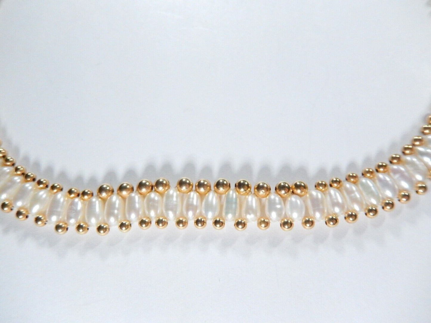 *VINTAGE*  HIGH END - 14K Yellow Gold 195 Bead and 94 Pearl Necklace  18”