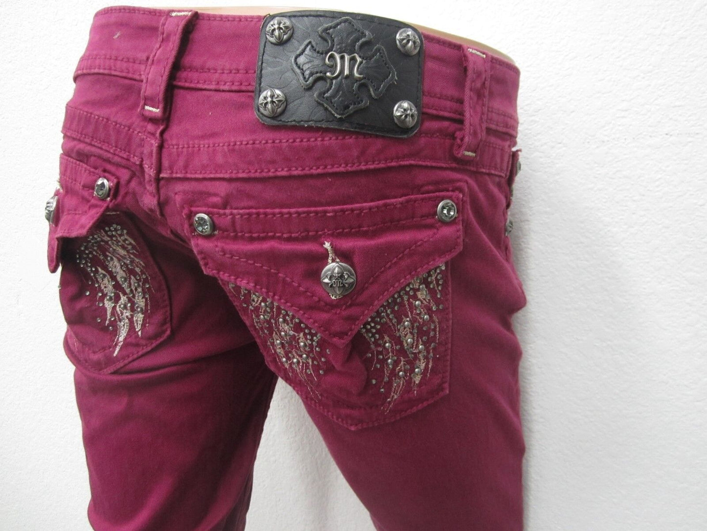 NWOT Miss Me Raspberry Angel Wings Skinny Jeans Jp5616s3