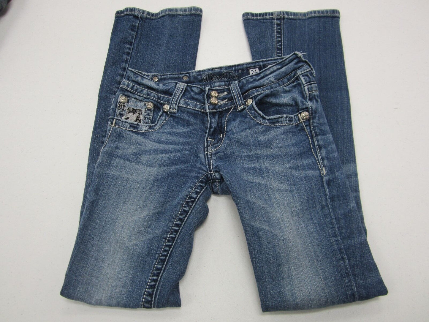 VERY NICE Miss Me Jeans JP5002-21 Boot Embellished Dove Size W26 x L34