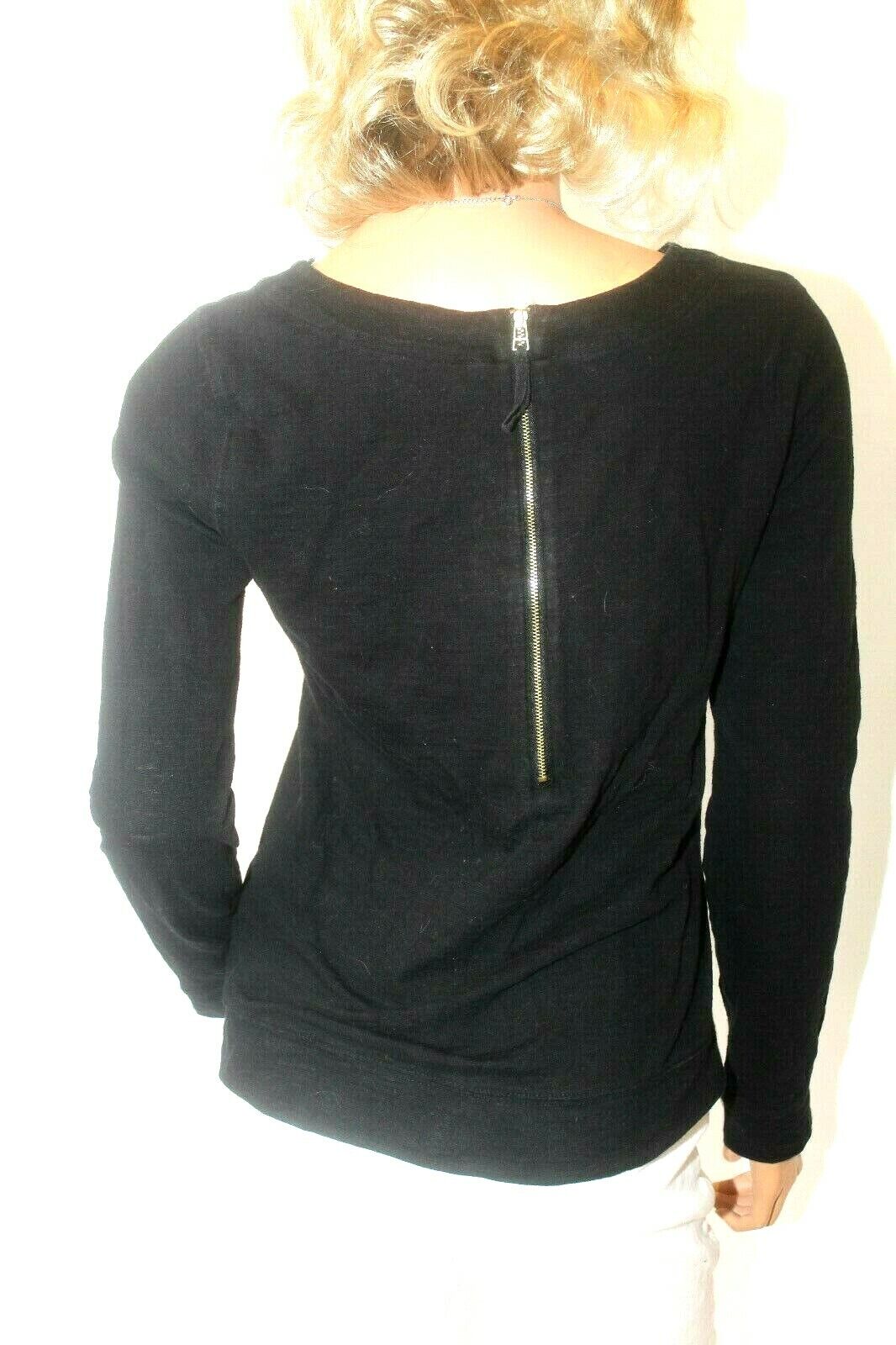Forever 21 Essentials Black  Back Zip Sweatshirt Women's Medium EUC
