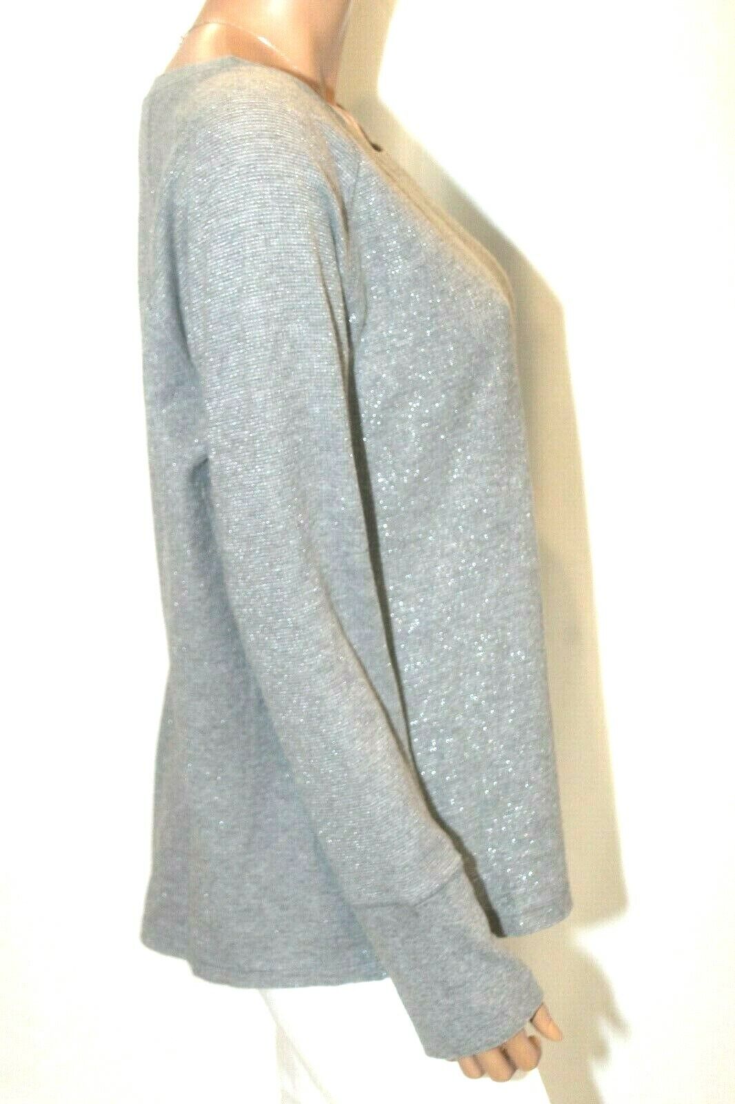 *NEW* JCP  Grey Color Long Sleeve Pullover Sweater Sparkle Material Size XL