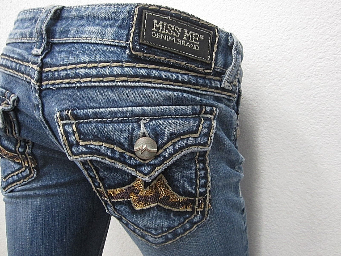 NICE MISS ME Jeans Boot SEQUIN Embellished Pockets Style JD1047B Size 26x32