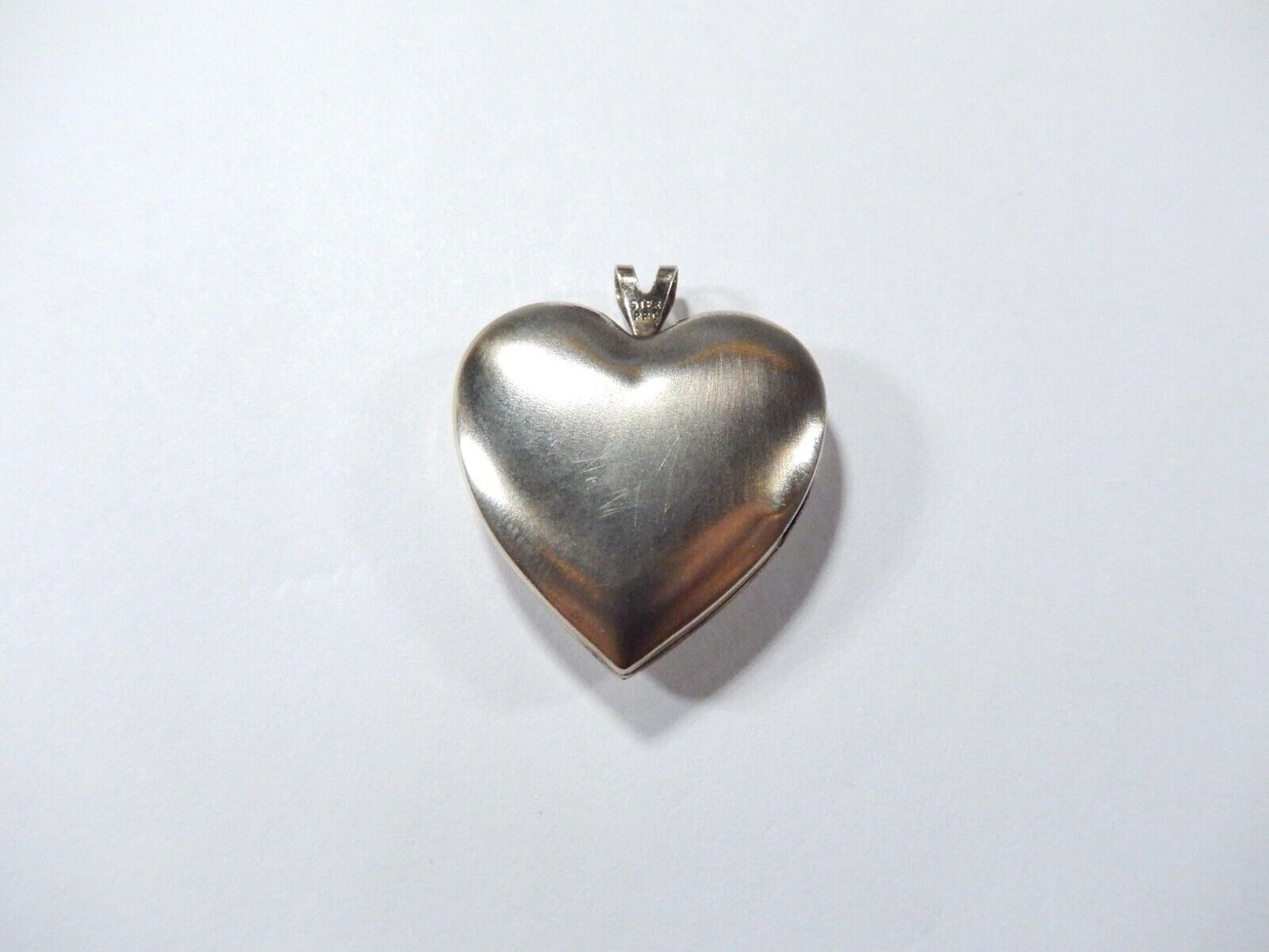Vintage Gold vermeil over Sterling Silver Etched Photo Heart Locket Pendant