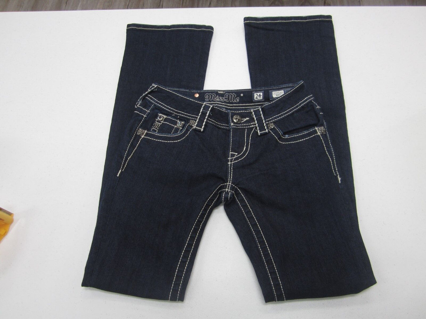 NWOT Miss Me BootJeans JP5341B11 Dark Wash Bling Embroidery Super Cute Siz 24x32
