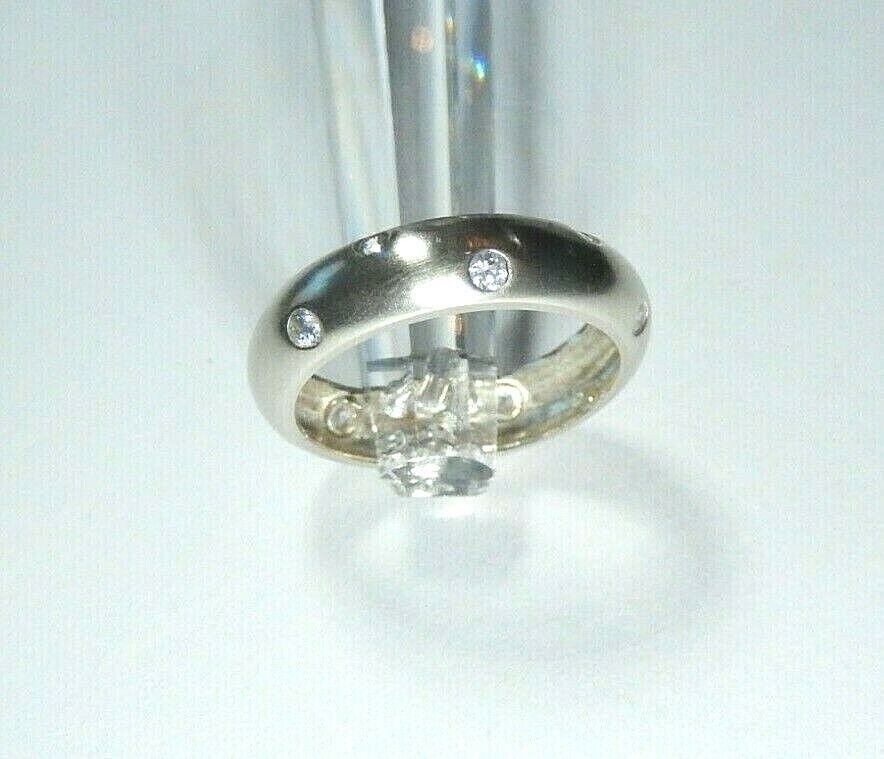 14k Yellow Gold 5mm Wide Dome Wedding Band cz Ring Size 7.5