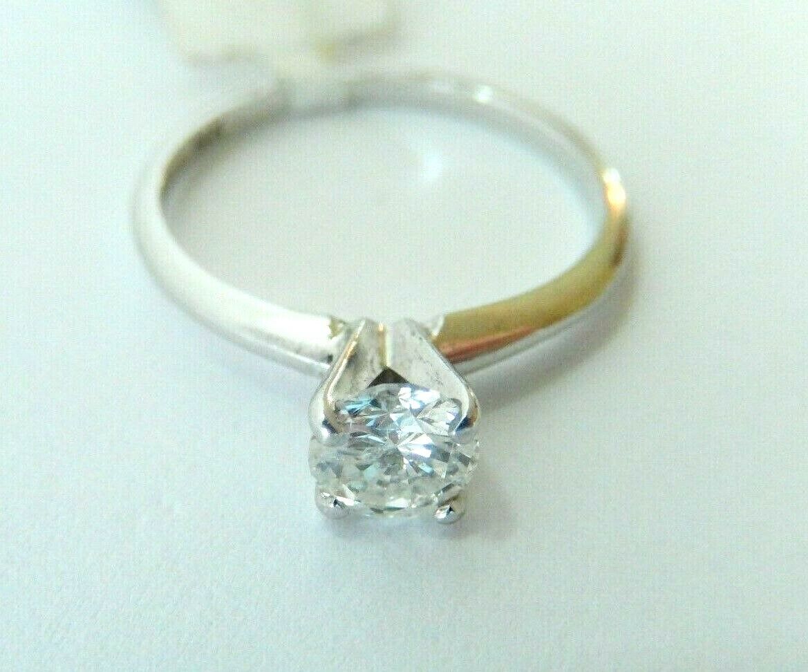 2/5Ct Round Natural Diamond Solitaire Bridal Engagement Ring 14k White Gold Sz 7