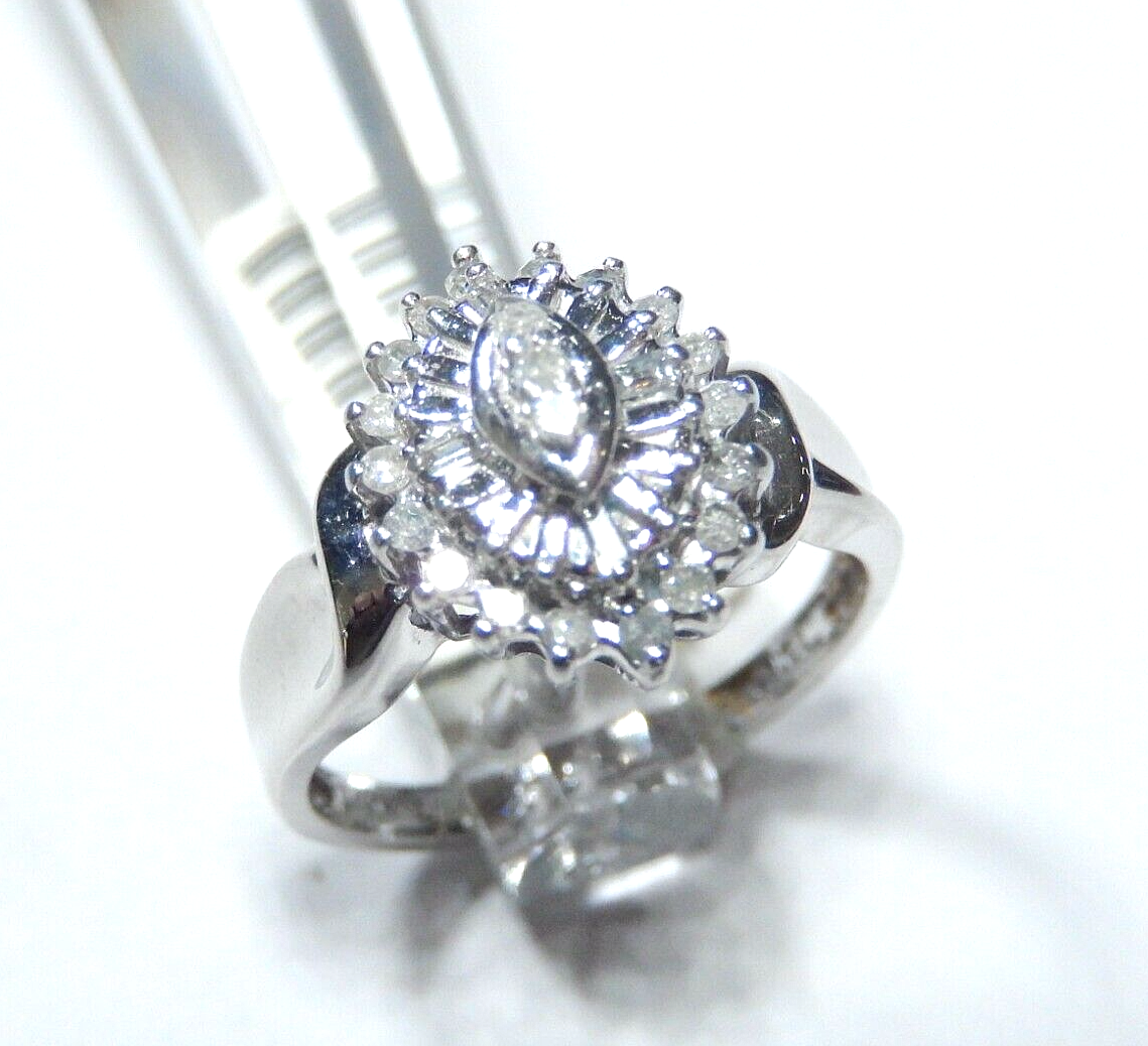 *NWT* 10KT White Gold .25CT Diamond Wedding Anniversary Engagement  Ring Sz 7.5