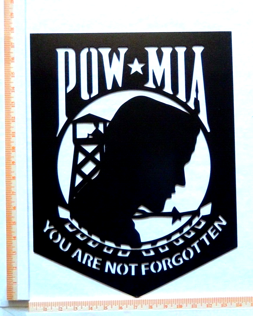 ~NEW~ LARGE 14ga. - "POW MIA Flag" - Metal Wall Art ~ 18" x 14"