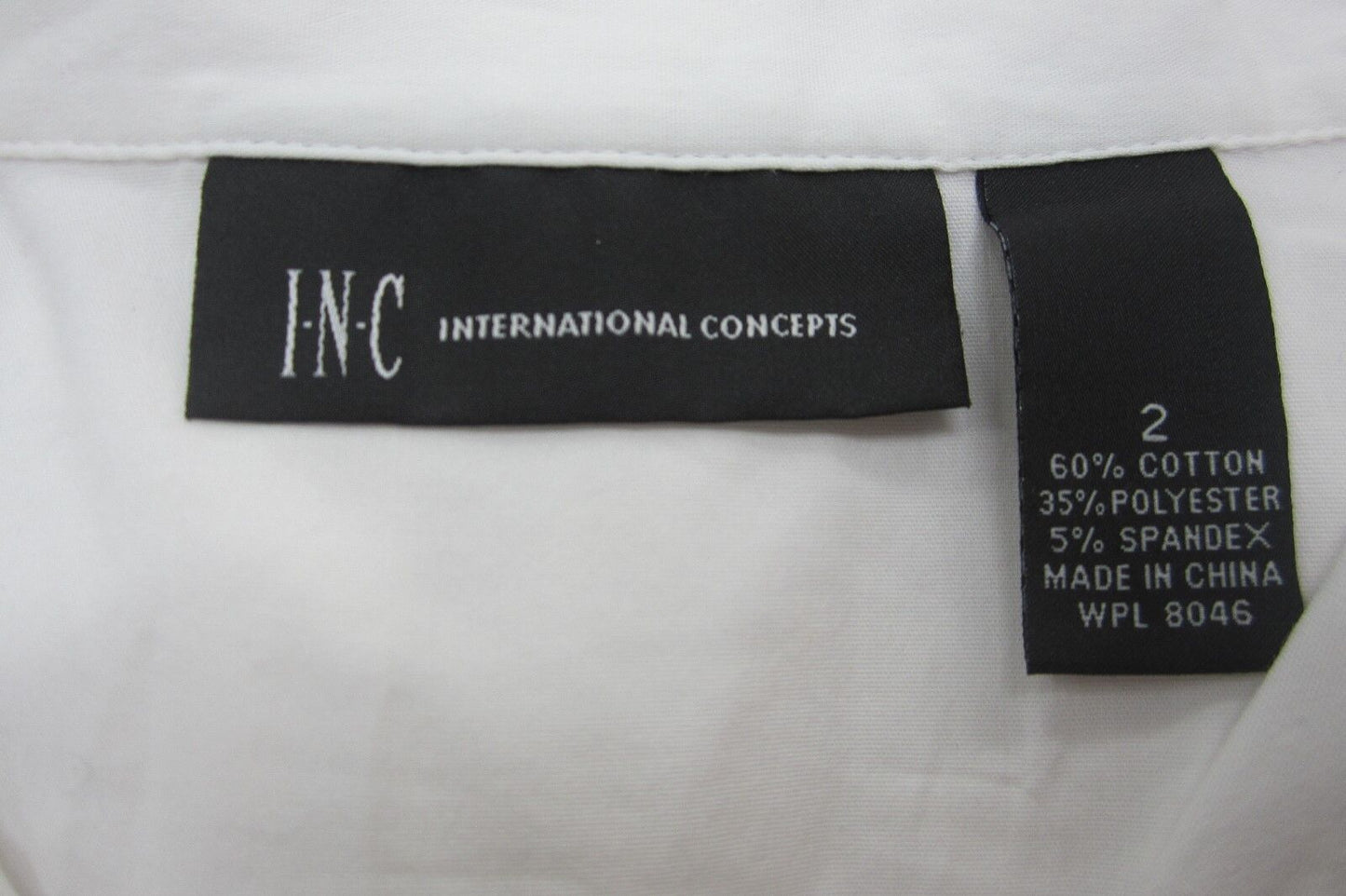 NICE INC Women's White Shirt Top Front Collar  International Concepts Size 2