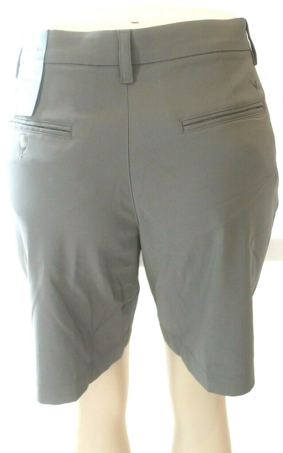 *NWT* $65.  MENS CALLAWAY OPTI DRI  STRETCH GOLF SHORTS GRAY Sz 34W