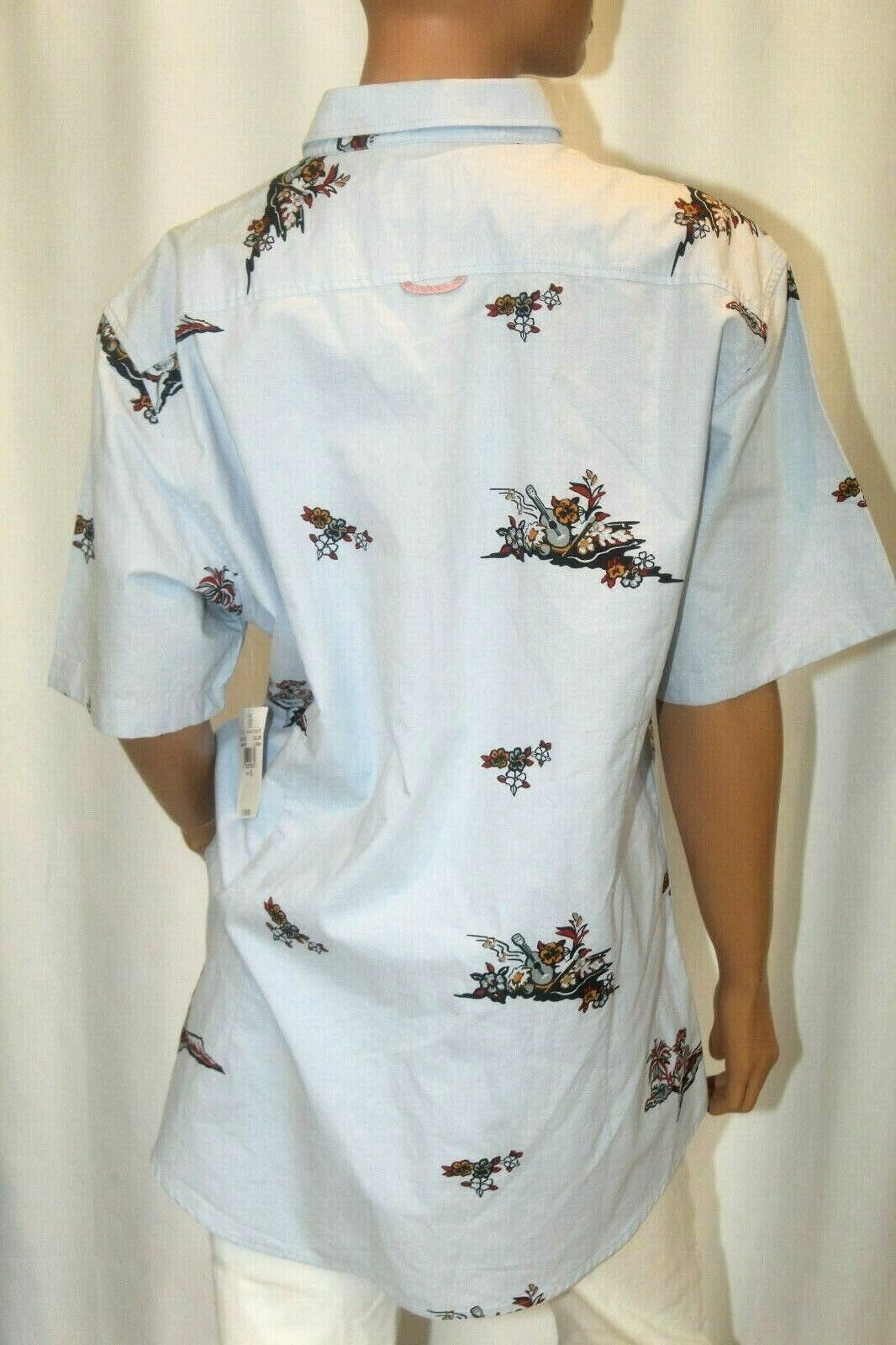 *NWT* $69. 7 Diamonds High QualityMens Blue Hawaiian Short Sleeve Shirt Size XXL