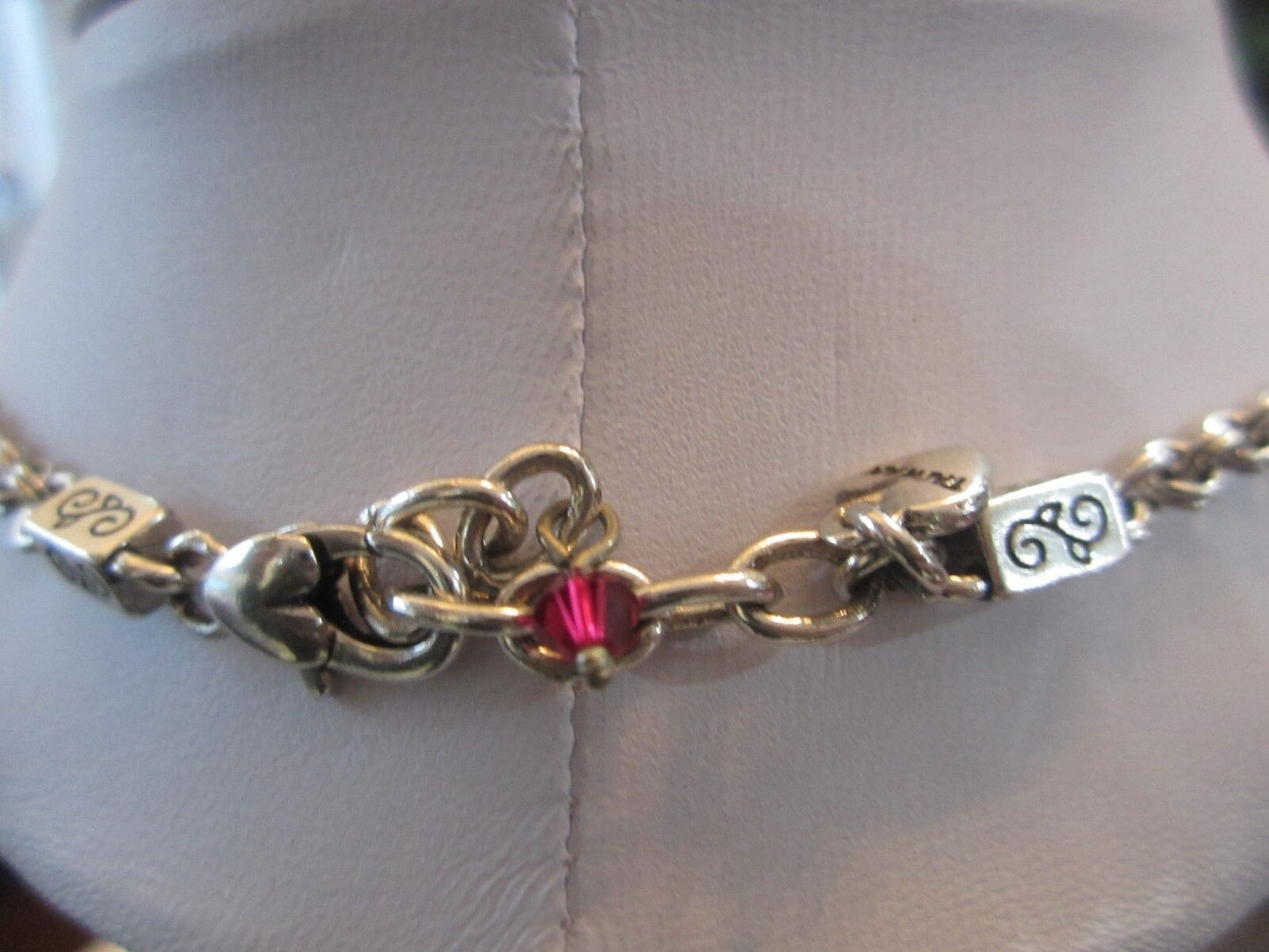 RETIRED BRIGHTON HEART with RED CRYSTALS 16"-18" NECKLACE