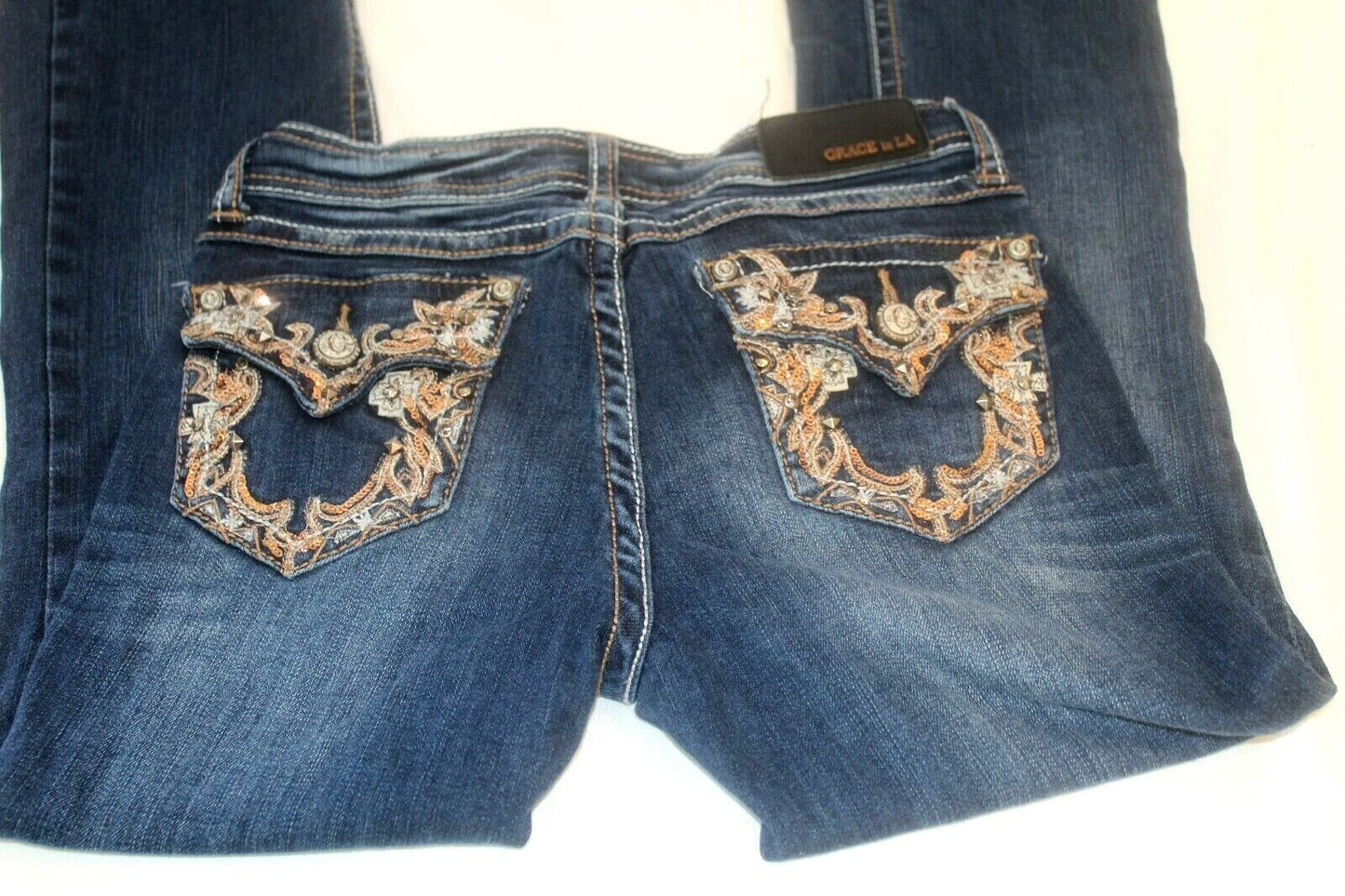 *NWOT* GRACE IN LA Womens Bling Jeans "SUPER CUTE"  Jeans Boot Cut W26 x L28