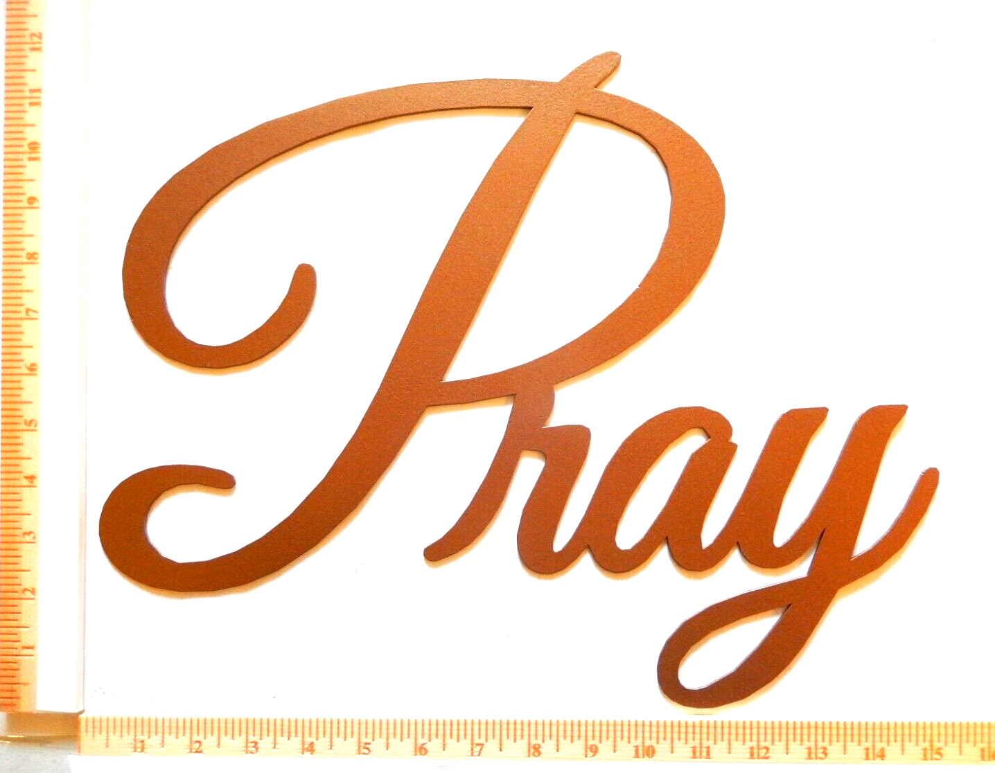 ~NEW~ LARGE - 14ga. "PRAY" Copper Color Metal Wall Art ~ 15" x 12"