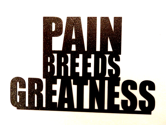 ~NEW~  14ga. "PAIN BREEDS GREATNESS"  Copper Brown Colored Metal Wall Art 12"x9"