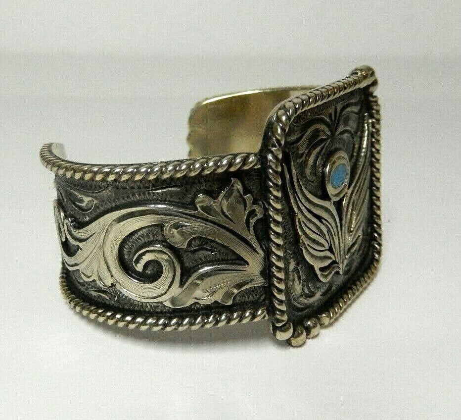 *NEW*   Tres Rios Large Silver & Turquoise Bangle