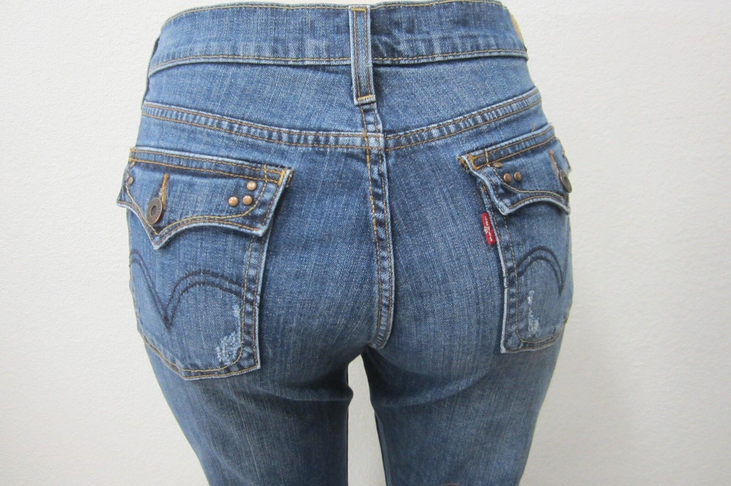 *NICE* WOMENS LEVIS  515 JEANS  STRETCH MID RISE BOOT CUT JEANS Sz 12S/C x 28"L