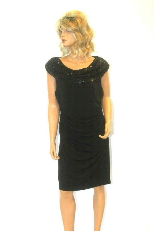 *NWT* $198.  SPENSE  Black Sequence & Polyester Evening  Dress Size 12 "CLASSY"